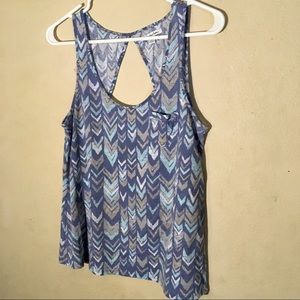 AEO Blue Tank - Chevron Print, Sz M